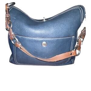 Coach Chelsea Navy Pebbled Leather Turnlock Hobo Bag Almost Vintage 2009 EUC Y2K